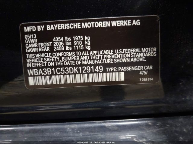 2013 BMW 320I WBA3B1C53DK129149 Photo 8