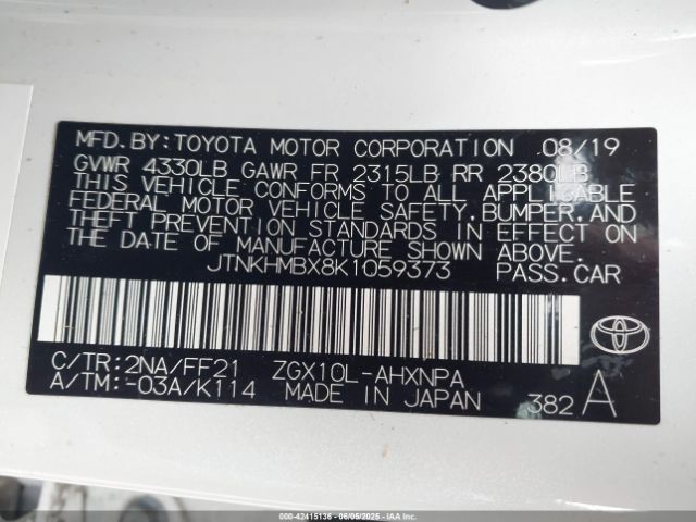 2019 TOYOTA C-HR JTNKHMBX8K1059373 Photo 8