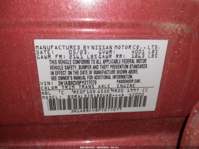 3N1AB8CV8PY277079 Nissan Sentra