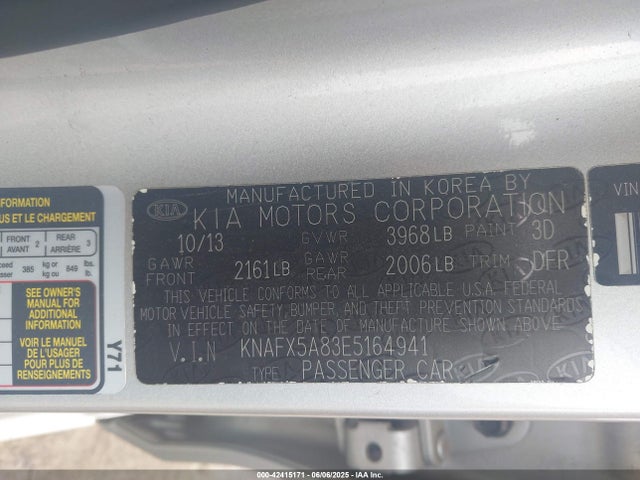 KNAFX5A83E5164941 KIA 2014