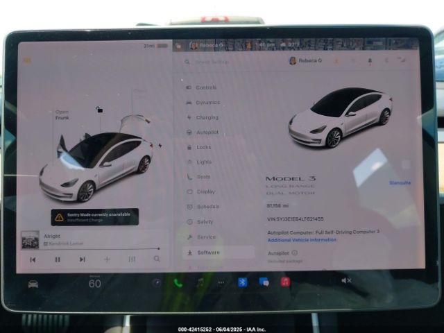 5YJ3E1EB4LF621455 Tesla Model 3 Long Range Dual Motor All-wheel Drive