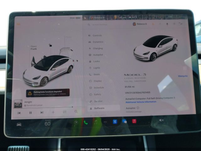 5YJ3E1EB4LF621455 Tesla Model 3 Long Range Dual Motor All-wheel Drive