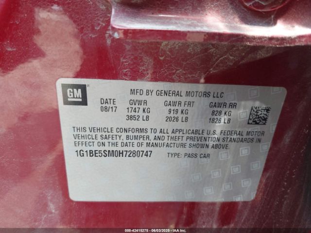 2017 CHEVROLET CRUZE 1G1BE5SM0H7280747 Photo 8