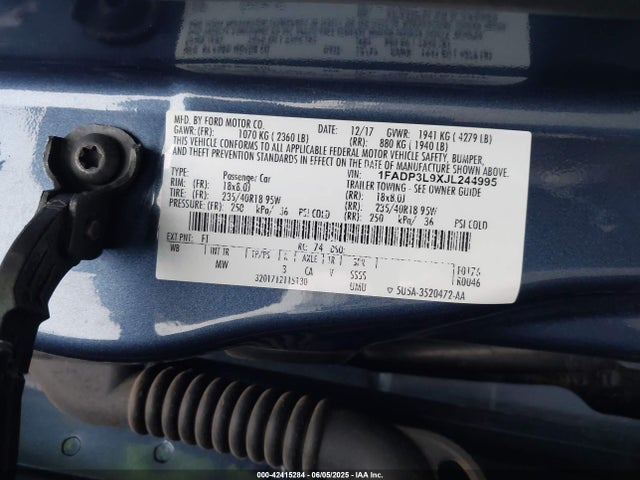 1FADP3L9XJL244995 Ford 2.0l gtdi