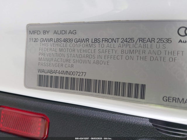 WAUABAF44MN007277 Audi 40 tfsi (2.0t)