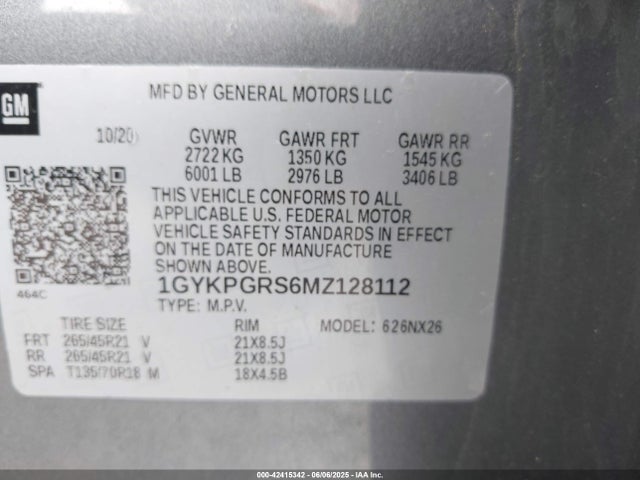 2021 CADILLAC XT6 1GYKPGRS6MZ128112 Photo 8