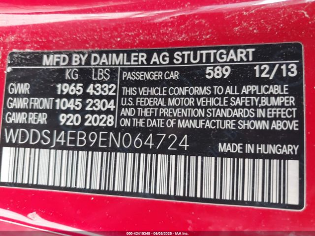 2014 MERCEDES-BENZ CLA 250 WDDSJ4EB9EN064724 Photo 8