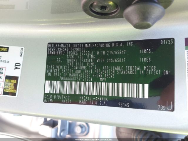 7MUAAAAGXSV121854 Toyota m20a-fks