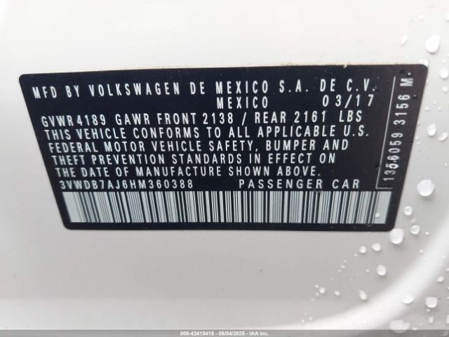 3VWDB7AJ6HM360388 Volkswagen Jetta 1.4t Se