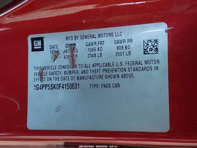 1G4PP5SK0F4150631 Buick lea