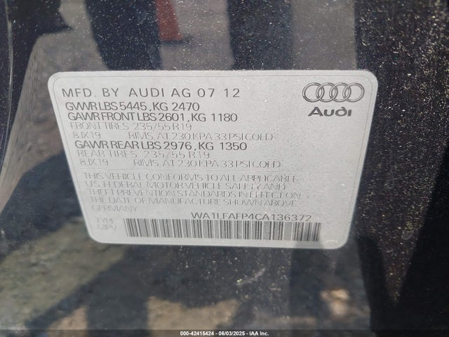 2012 AUDI Q5 WA1LFAFP4CA136372 Photo 8