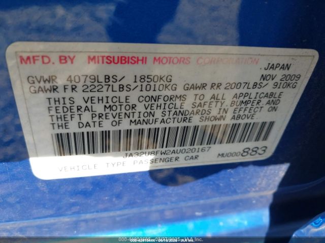 2010 MITSUBISHI LANCER JA32U8FW2AU020167 Photo 8