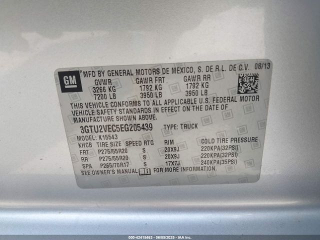 2014 GMC SIERRA 1500 3GTU2VEC5EG205439 Photo 8