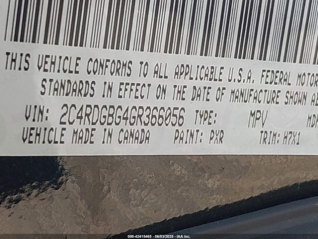 2C4RDGBG4GR366056 Dodge Grand Caravan Se