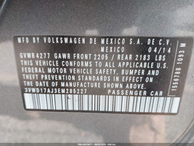 3VWD17AJ3EM285227 Volkswagen Jetta 1.8t Se