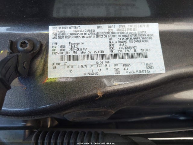 Ford 2015 2015 1FADP3L96FL368026 Image 9
