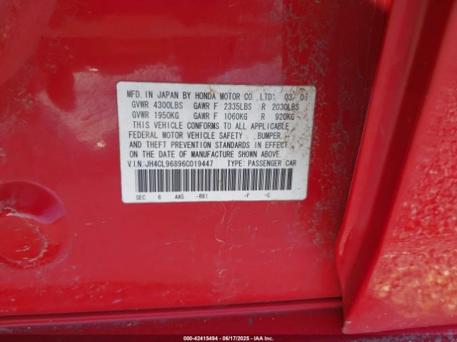 2006 ACURA TSX JH4CL96896C019447 Photo 8