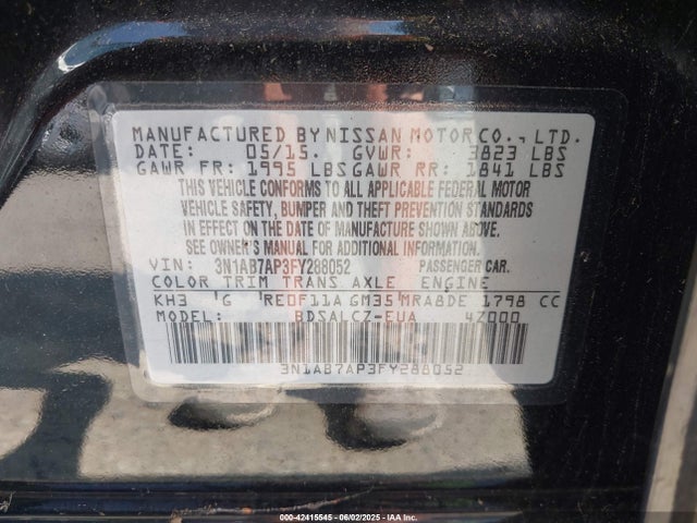 3N1AB7AP3FY288052 Nissan SENTRA S