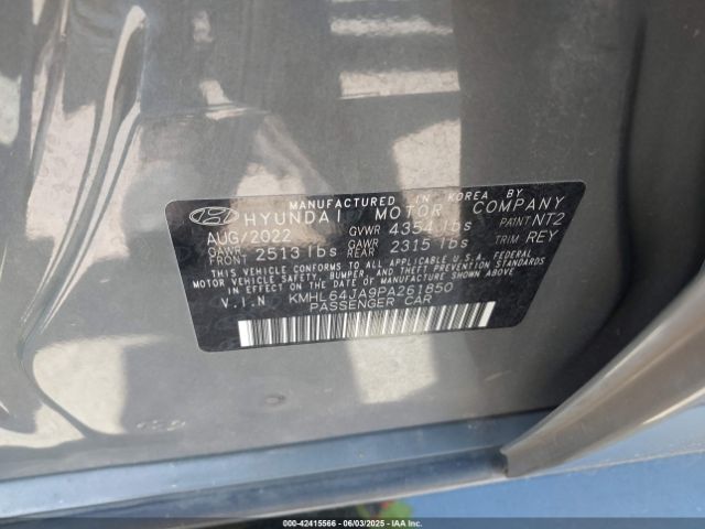 KMHL64JA9PA261850 Hyundai SONATA SEL