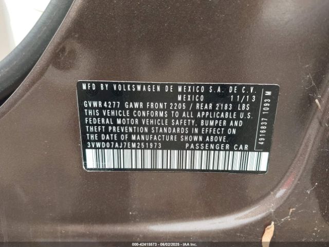 3VWD07AJ7EM251973 Volkswagen Jetta 1.8t Se
