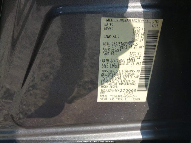 5N1AZ2MH4FN270099 Nissan 2015