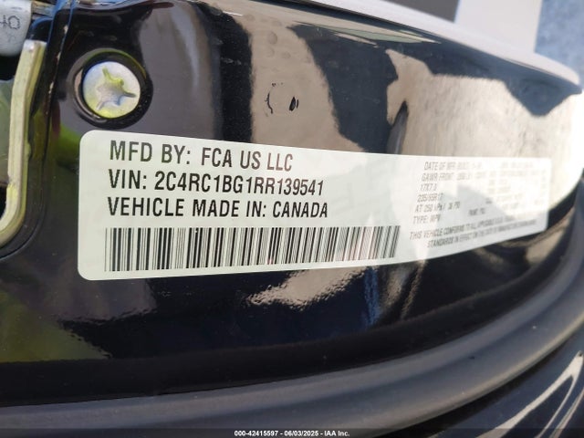 2C4RC1BG1RR139541 Chrysler Pacifica Touring L