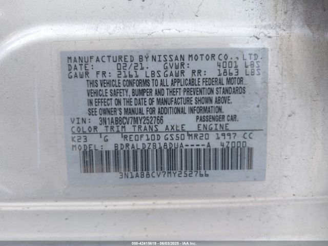 2021 NISSAN SENTRA 3N1AB8CV7MY252766 Photo 8