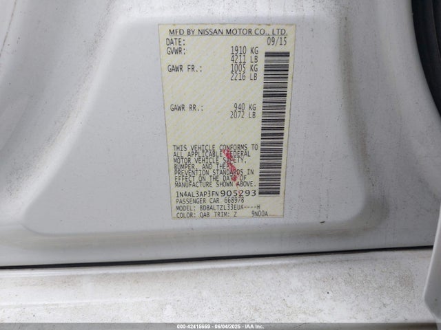 1N4AL3AP3FN905293 Nissan 2015