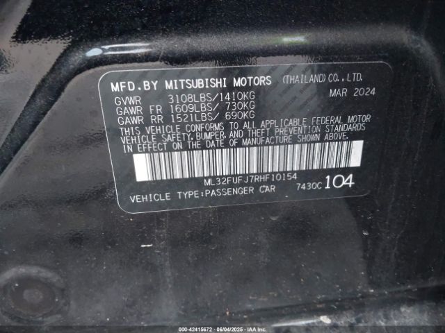 2024 MITSUBISHI MIRAGE G4 ML32FUFJ7RHF10154 Photo 8