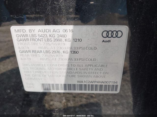 2017 AUDI Q5 WA1C2AFP4HA007194 Photo 8