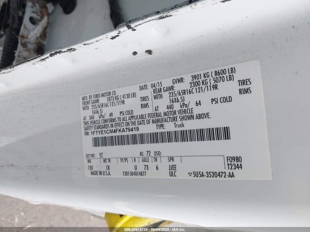 Ford 2015 2015 1FTYE1CM4FKA79419 Image 9