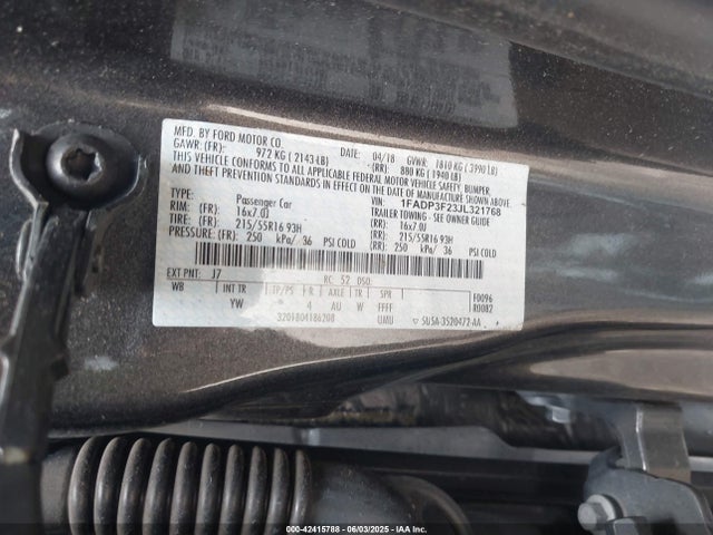 Ford 2.0l gdi 2018 1FADP3F23JL321768 Image 9