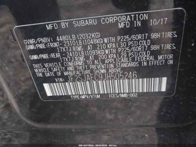 2018 SUBARU FORESTER JF2SJAEC9JH505246 Photo 8
