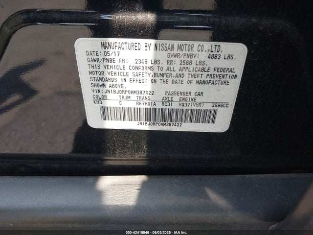 JN1BJ0RP0HM387422 Infiniti 2017