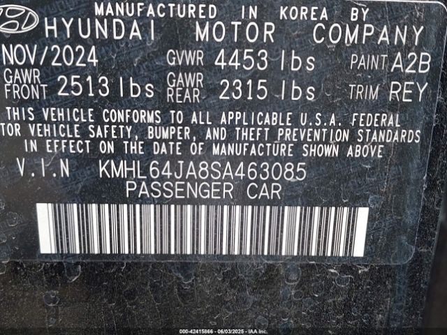 KMHL64JA8SA463085 Hyundai SONATA SEL