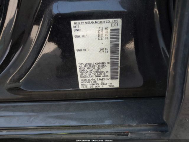 1N4AL3AP3HC164982 Nissan Altima 2.5 Sr
