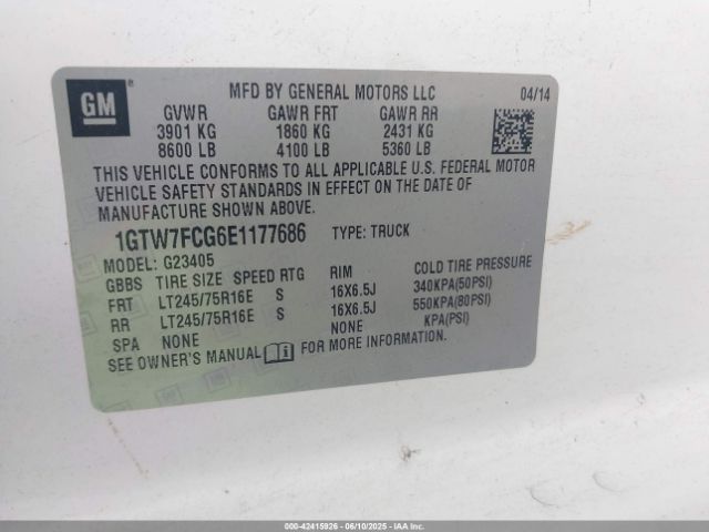 2014 GMC SAVANA 2500 1GTW7FCG6E1177686 Photo 8