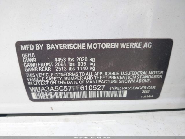 2015 BMW 328I WBA3A5C57FF610527 Photo 8