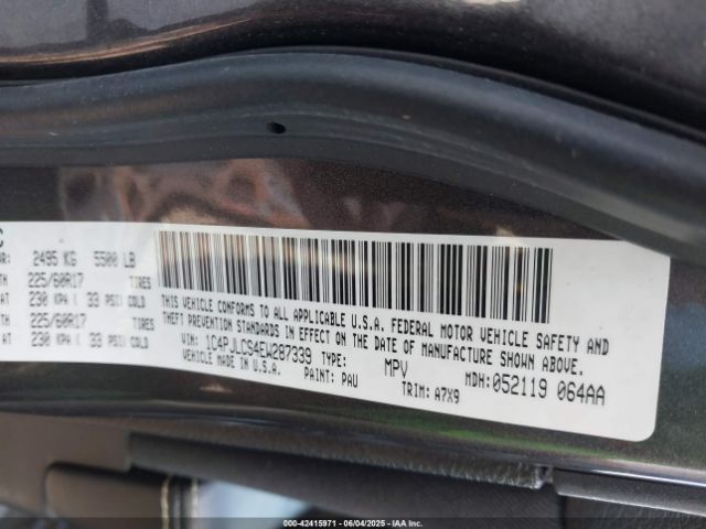 1C4PJLCS4EW287339 Jeep Cherokee Latitude