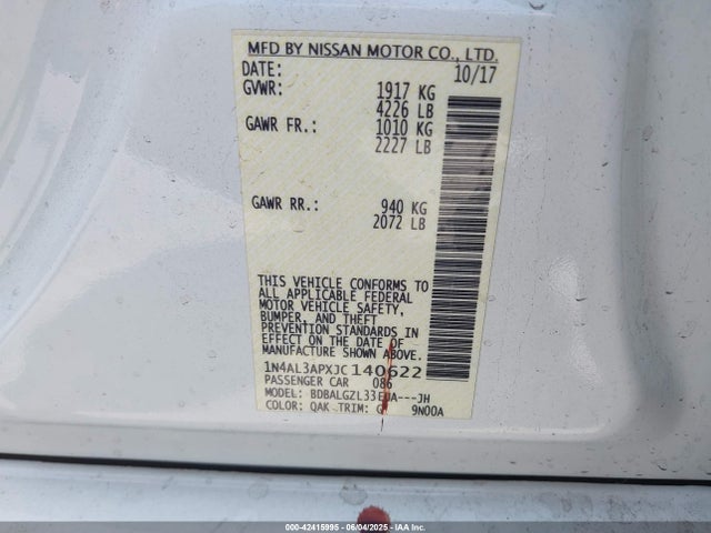 1N4AL3APXJC140622 Nissan 2018