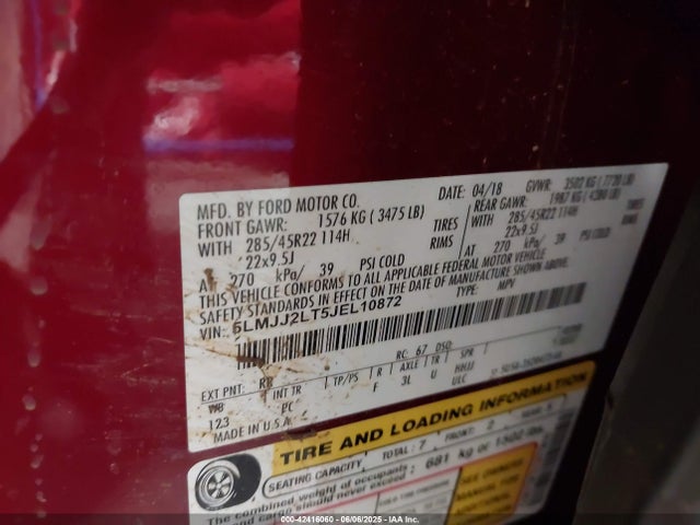5LMJJ2LT5JEL10872 Lincoln gtdi