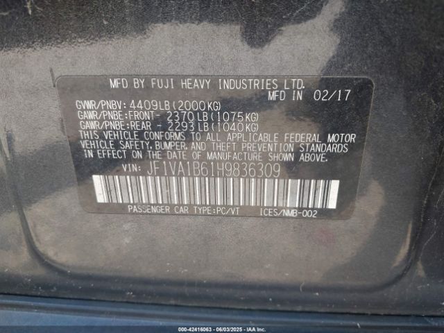 2017 SUBARU WRX JF1VA1B61H9836309 Photo 8