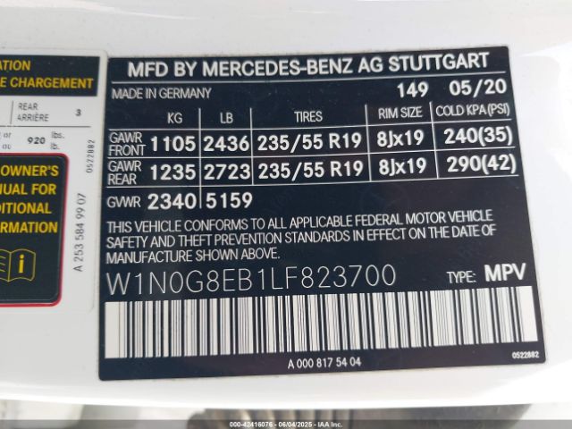 2020 MERCEDES-BENZ GLC 300 W1N0G8EB1LF823700 Photo 8