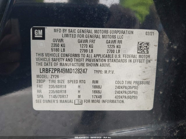 Buick 2021 2021 LRBFZPR49MD128247 Image 9
