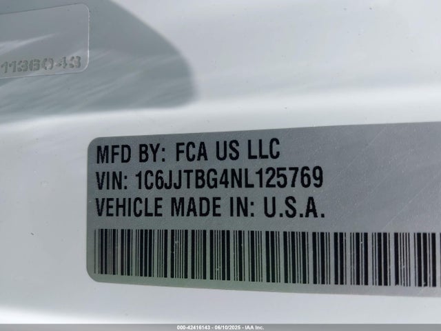 1C6JJTBG4NL125769 Jeep 2022