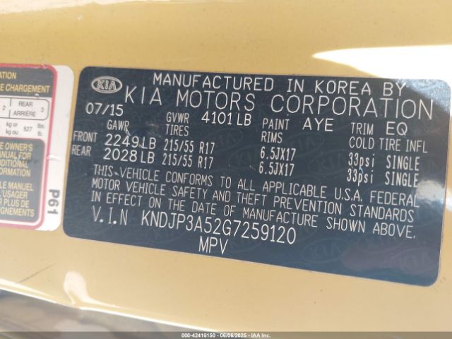 KNDJP3A52G7259120 KIA SOUL +