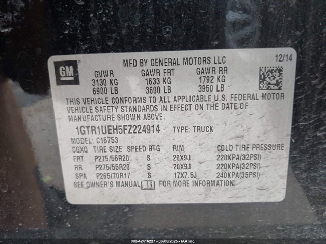 1GTR1UEH5FZ224914 GMC Sierra