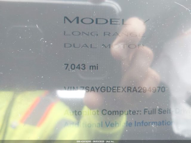 7SAYGDEEXRA294970 Tesla Model Y