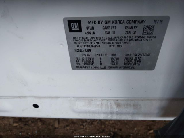 2020 BUICK ENCORE KL4CJASB4LB049140 Photo 8