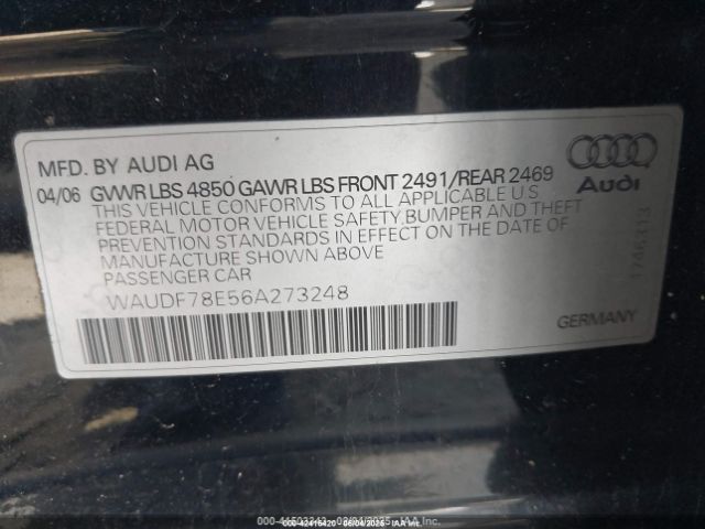 2006 AUDI A4 WAUDF78E56A273248 Photo 8